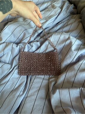 mauve beaded pochette